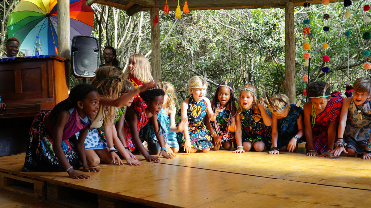 students performing drama at waldorf school