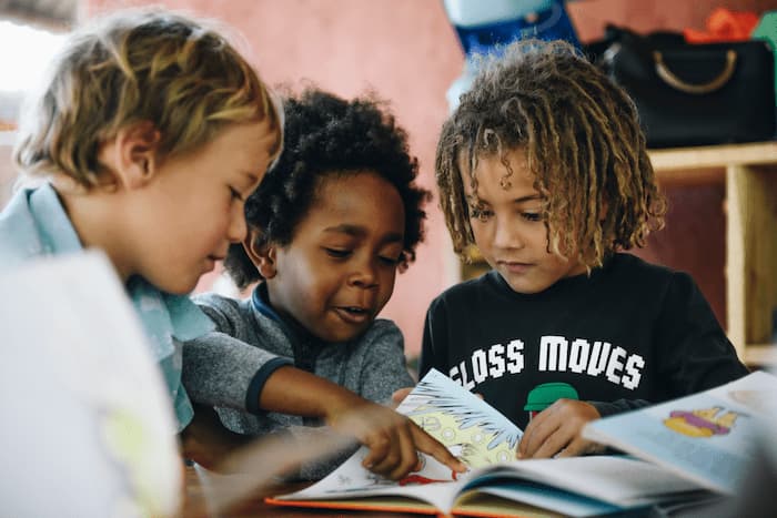 Waldorf school primary kids reading